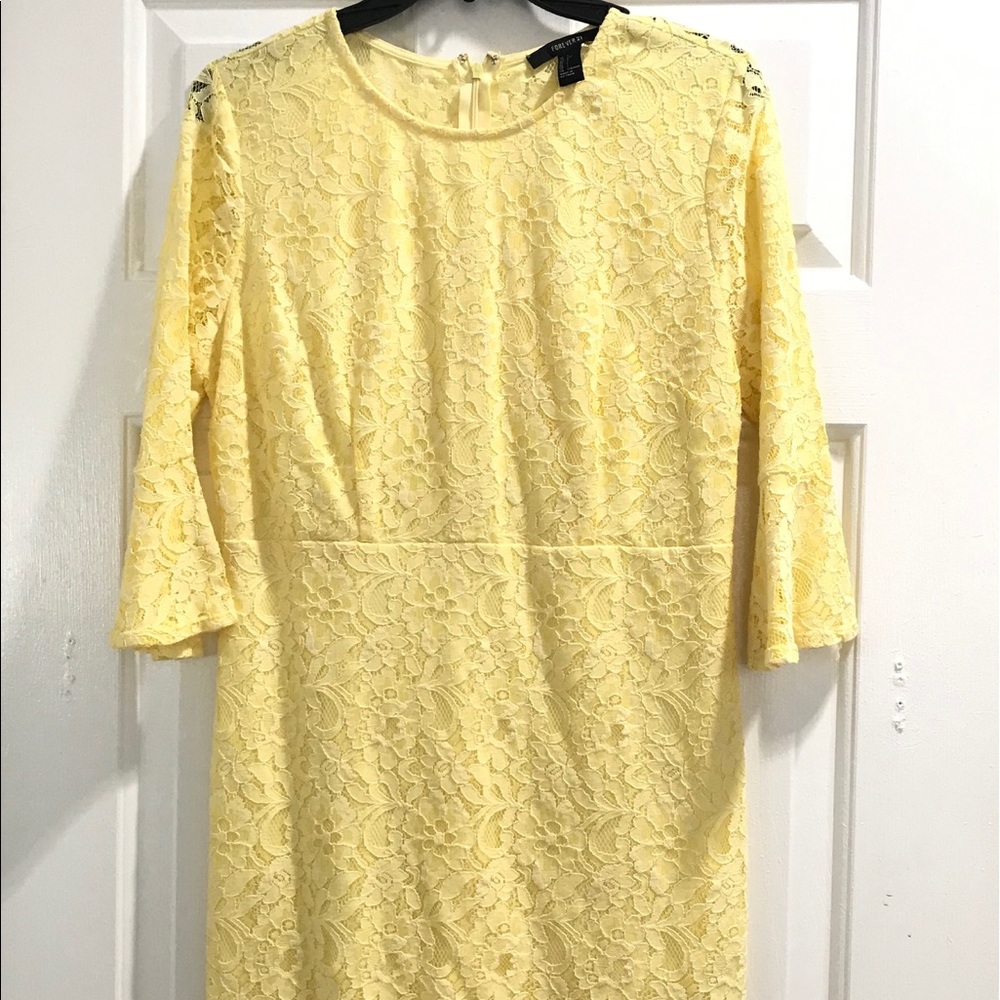 Yellow lace dress